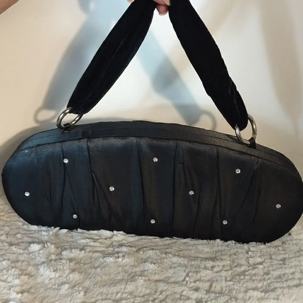 Victoria's Secret Black Satin Clutch